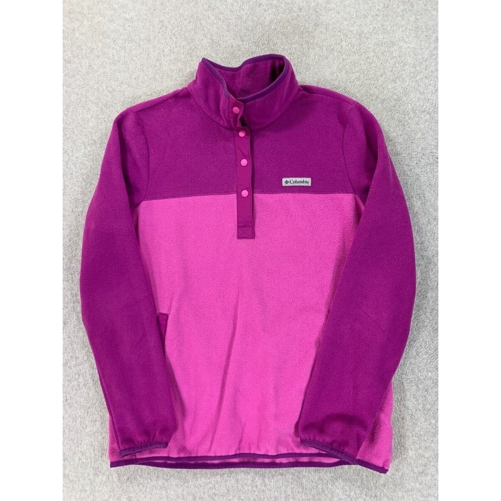 Columbia Fleece 4 Snap Midweight Pullover (Women's Large) Purple